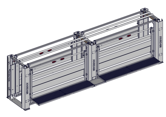 Materiels - Cage de contention - COULOIR DE CONTENTION REGLABLE SUR PLATINE L.6.60M V2