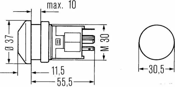 Pièces agricoles - Eclairage - Interrupteur feux de détresse 12 V W1,2W