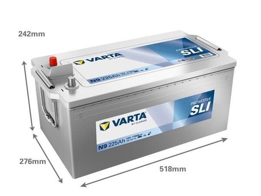 Pièces agricoles - Eclairage - Battery 12V 225Ah 1150A N9 VARTA Promotive SLI
