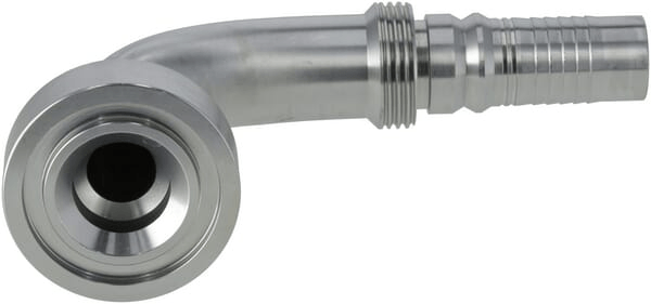 Pièces agricoles - Hydraulique - Raccord à sertir 4SH-DN20 bride Ø 47,6 mm 90°