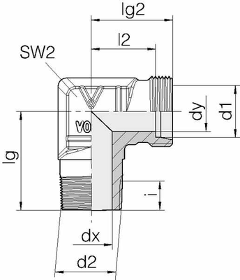 Pièces agricoles - Hydraulique - Coude mâle 8L-M12