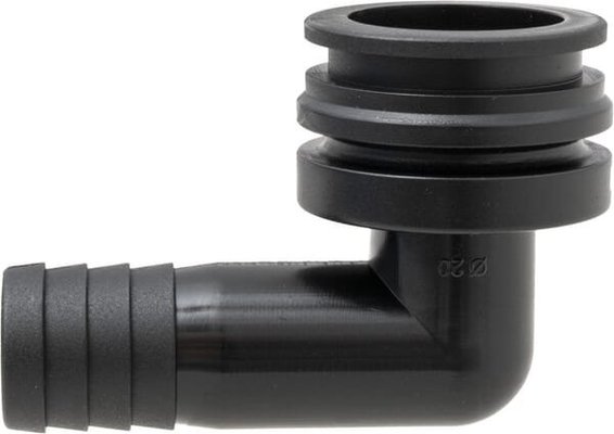 Pièces agricoles - Pièce Pulvérisateur - Raccord à fourche, femelle 90° AF4, embout de tuyau 20 mm