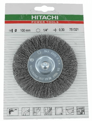 Outils - Outils divers - Brosse 100mm1/4 6P ondulé