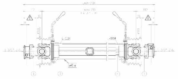 Pièces agricoles - Transmission - Arbre de transmission S6 L : 1210mm, Bondioli&Pavesi
