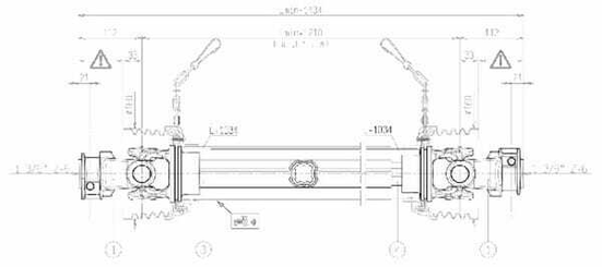 Pièces agricoles - Transmission - Arbre de transmission S6 L : 1210mm, Bondioli&Pavesi