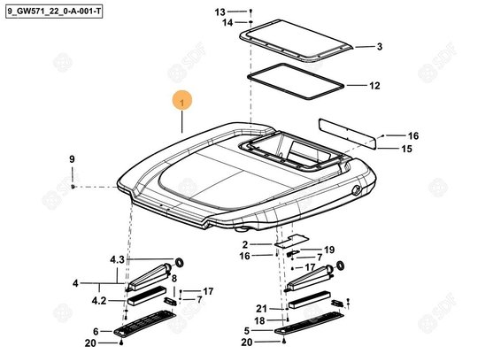 Pièces agricoles - Cabine et structure - ROOF BASE SAME