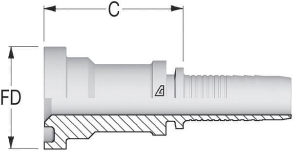 Pièces agricoles - Hydraulique - Insert NS-DN32-bride Ø60,3
