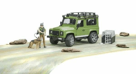 Loisirs - Jouets - Break Land Rover Defender avec forestier et chien