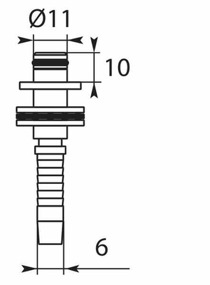 Pièces agricoles - Hydraulique - Embout lavage lisse tournant à sertir DN06-Ø11mm inox