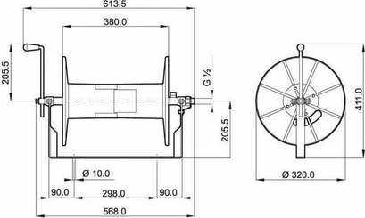 Pièces agricoles - Pièce Pulvérisateur - Enrouleur dévidoir 50 m