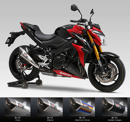 Pièces Quad & Motos - Pièces communes - Silencieux Yoshimura R11 titane bleu Suzuki GSX-S 1000/F