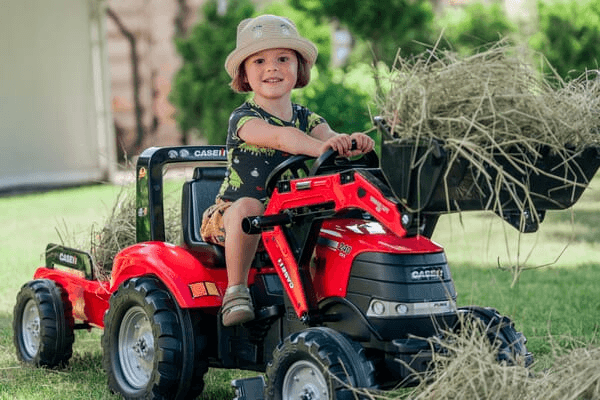 Loisirs - Jouets - Tractopelle Case IH avec remorque