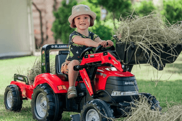 Loisirs - Jouets - Tractopelle Case IH avec remorque