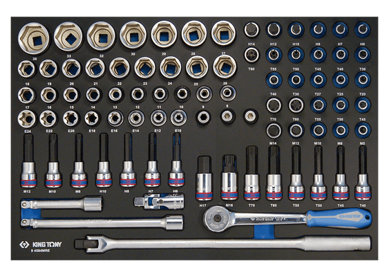 Outils - Outils divers - Module mousse + PP 84 pièces douilles 1/2" et accessoires