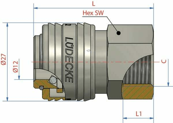 Pièces agricoles - Pièce pneumatique - Raccord rapide f.fem. BSP 3/8"