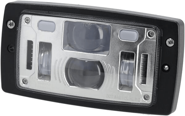 Pièces agricoles - Eclairage - Phare LED, 40/22W, rectangulaire, 10-30V, 185x102x82, feu de route/croisement, feu de position, connecteur H4, Kramp