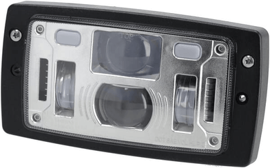 Pièces agricoles - Eclairage - Phare LED, 40/22W, rectangulaire, 10-30V, 185x102x82, feu de route/croisement, feu de position, connecteur H4, Kramp