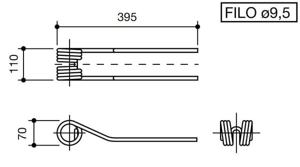 Pièces agricoles - Fenaison & élevage - Dent flexible Olivi 2°