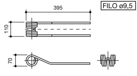 Pièces agricoles - Fenaison & élevage - Dent flexible Olivi 2°
