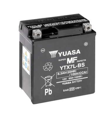 Pièces Quad & Motos - Electrique - Batterie YUASA sans entretien avec pack acide - YTX7L-BS