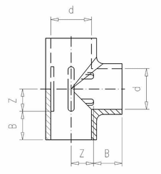 Pièces agricoles - Hydraulique - Pièce T en PVC 3/4"x3/4"x3/4"