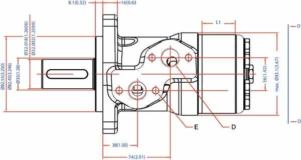 Pièces agricoles - Hydraulique - Moteur Orbit Cardan Ø32- 4-L-L