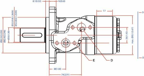 Pièces agricoles - Hydraulique - Moteur Orbit Cardan Ø32- 4-L-L