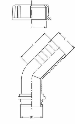 Pièces agricoles - Pièce Pulvérisateur - Embout 45° 30 mm pour écrou à oreilles 1 1/4"