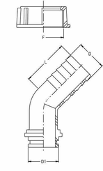 Pièces agricoles - Pièce Pulvérisateur - Embout 45° 30 mm pour écrou à oreilles 1 1/4"