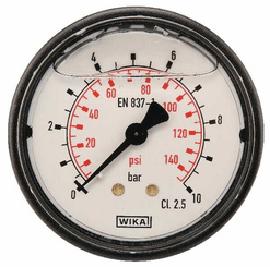 Pièces agricoles - Hydraulique - Manomètre Ø63 0-10bar ¼" ar.