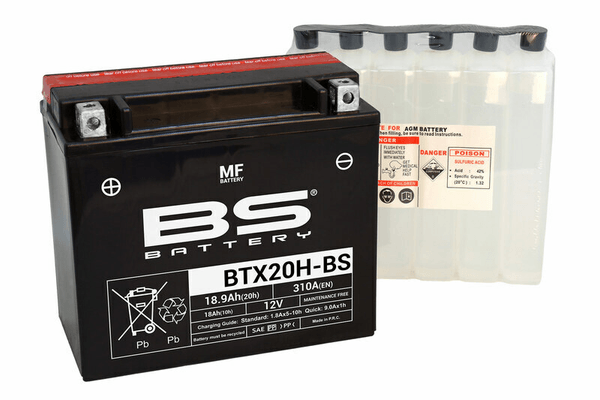 Pièces Quad & Motos - Electrique - Batterie BS BATTERY sans entretien avec pack acide - BTX20H
