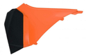 Cache boîte à air gauche RACETECH orange/noir KTM