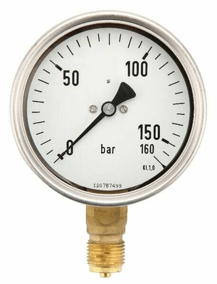 Pièces agricoles - Hydraulique - Manomètre Ø100 0-160bar ½" unt