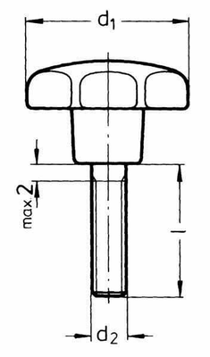Pièces agricoles - Fasteners - Poignée M10 x 63 mm tige 20 mm