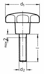 Pièces agricoles - Fasteners - Poignée M10 x 63 mm tige 20 mm