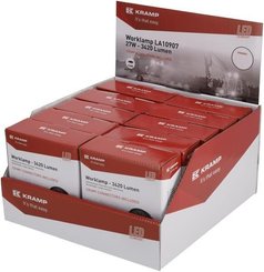 Pièces agricoles - Eclairage - Lampe de travail LED, 27W, 3420lm, ronde, blanche, 100x48,5x120mm, Deutsch 2 broches, inondation, Kramp (boîte de 10 pièces)