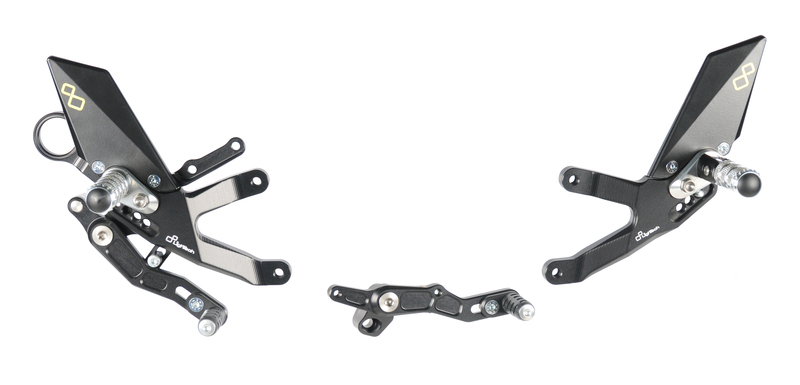 Pièces Quad & Motos - Equipement véhicule - Commandes reculées réglables/repliables LIGHTECH sélection standard et inversée noir BMW S1000RR
