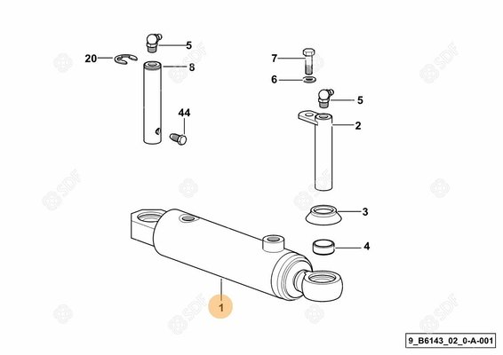 Pièces agricoles - Pièce divers - STEERING CYLINDER 48X22X149