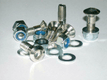 Kit de 6 vis de couronne BIHR avec écrous + rondelles de couronne têtes fraisées M8x1,00x30mm argent