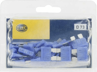 Pièces agricoles - Electricité - Fusible lame standard 32V 15A longueur 18,6mm bleu pack 50x Hella