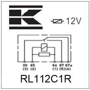 Pièces agricoles - Eclairage - Mini relais 12V, inverseur, 30A/40A, avec résistance, sans support