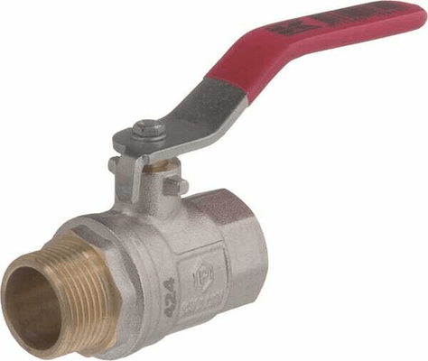 Pièces agricoles - Hydraulique - Vanne à bille BSP femelle/mâle 3/4" + poignée SS