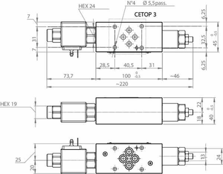 Pièces agricoles - Hydraulique - DBV+distrib.2/2 NG-6 24 Vcc NO