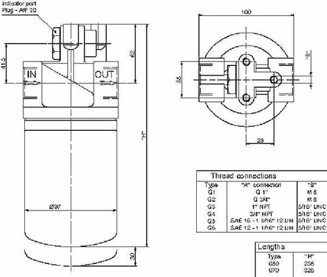 Pièces agricoles - Hydraulique - Filtre retour 16-P25-T2 1"
