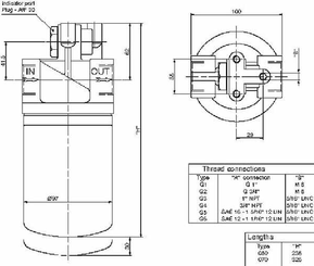 Pièces agricoles - Hydraulique - Filtre retour 16-P25-T2 1"