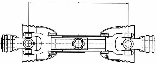 Pièces agricoles - Transmission - Cardan boulon de rupture T60 L: 1010mm, Comer