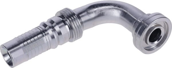 Pièces agricoles - Hydraulique - Raccord à sertir 4SH-DN20 avec flasque ø31,8 mm 90°
