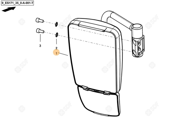 Pièces agricoles - Cabine et structure - LH REAR VIEW MIRROR