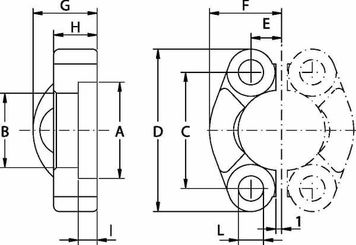 Pièces agricoles - Hydraulique - Demi-bride SAE, divisée