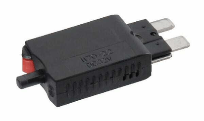 Pièces agricoles - Eclairage - Fusible réinitialisation manuelle thermique 28V 10A longueur 51,6mm rouge E.T.A